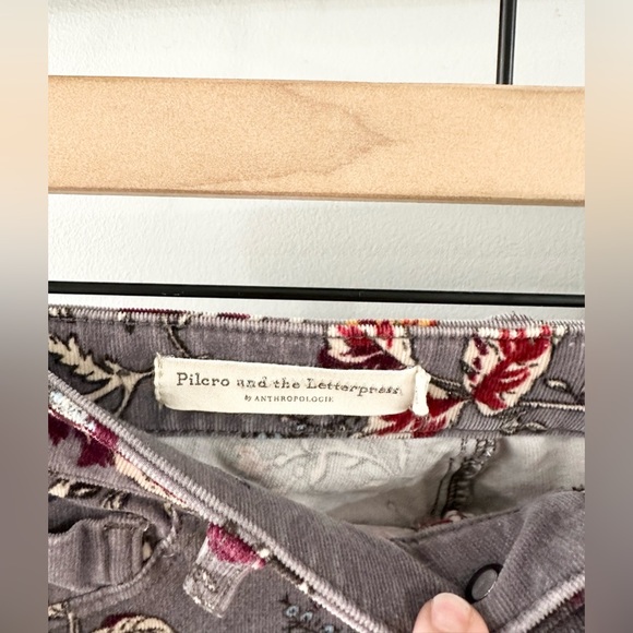 Anthropologie Pilcro High Rise Skinny Velour Pants Gray Size 25 - Picture 5 of 6